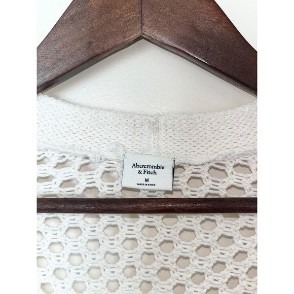 ABERCROMBIE & FITCH Crochet Open Front Knit Cardigan $70 Sweater NWT | Medium - Picture 3 of 14